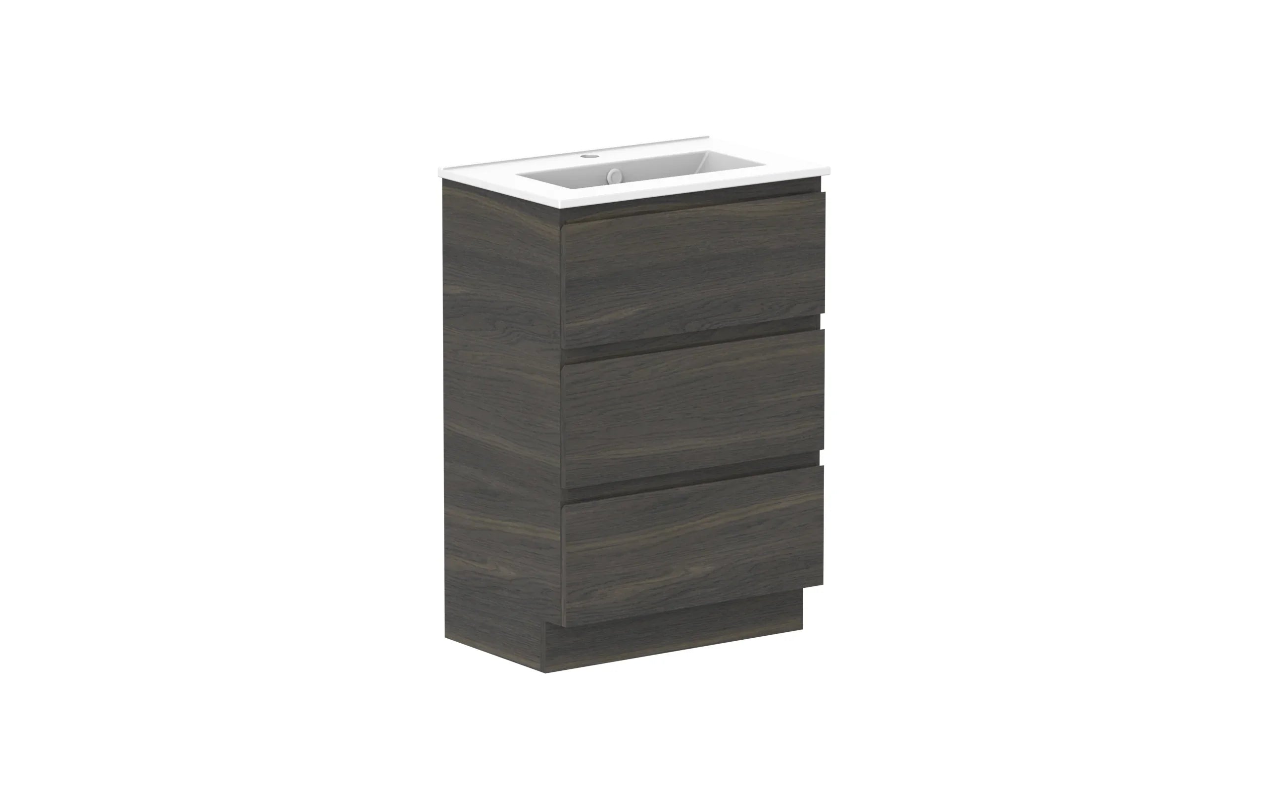 ADP Glacier Ensuite All Drawer Freestanding Vanity - 600mm / Ceramic Moulded Top / Centre Bowl