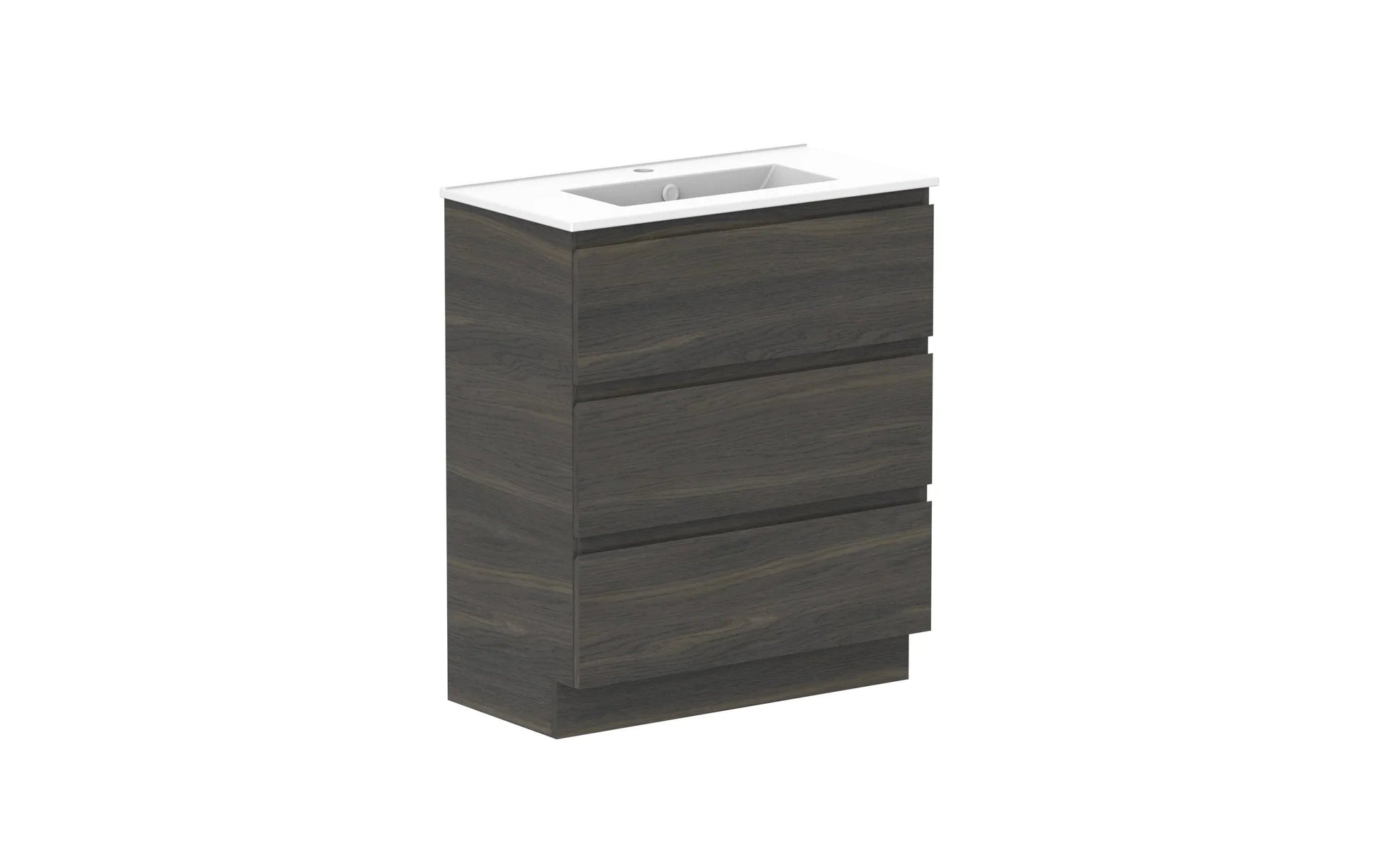ADP Glacier Ensuite All Drawer Freestanding Vanity - 750mm / Ceramic Moulded Top / Centre Bowl