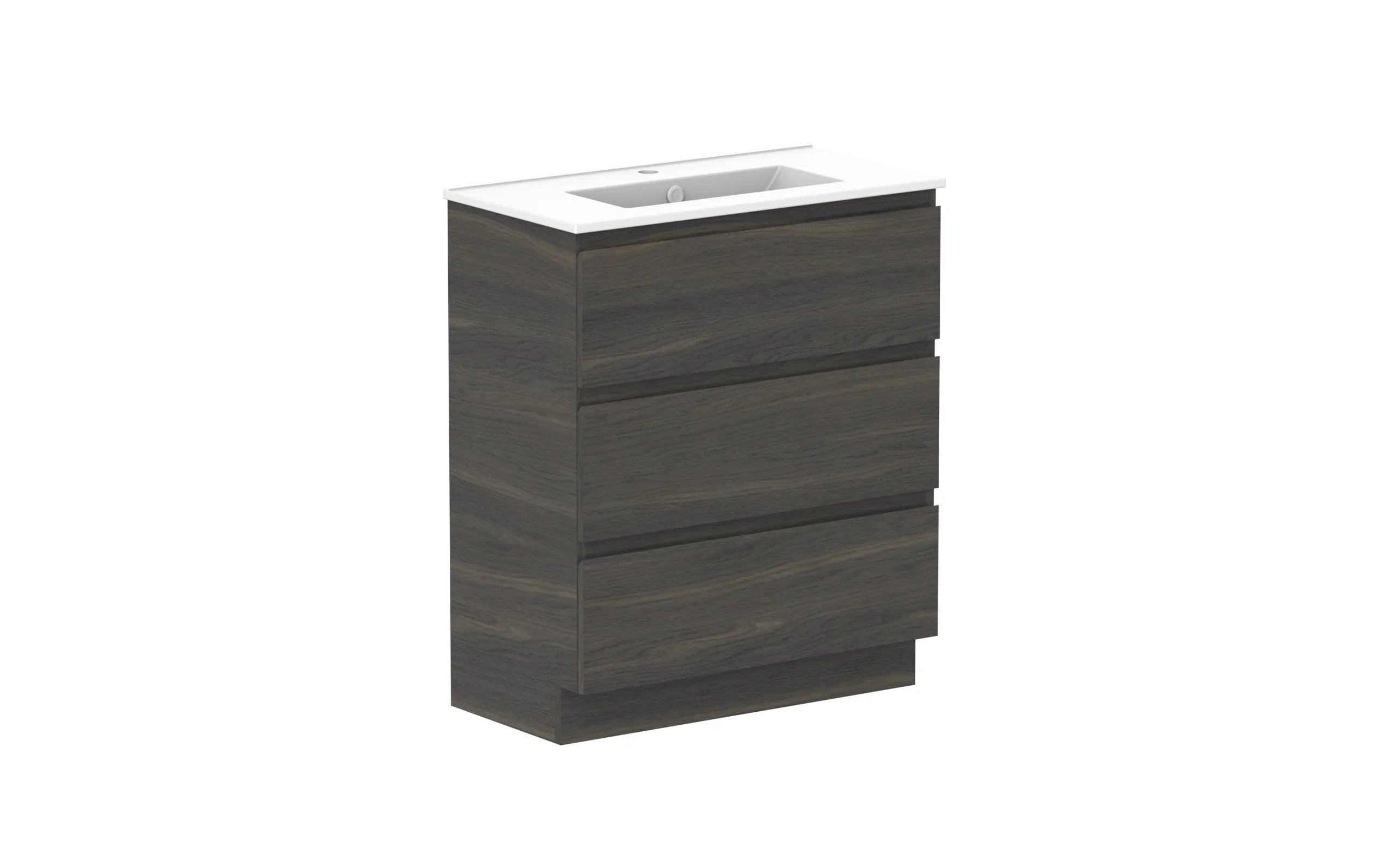 ADP Glacier Ensuite All Drawer Freestanding Vanity - 750mm / Ceramic Moulded Top / Centre Bowl