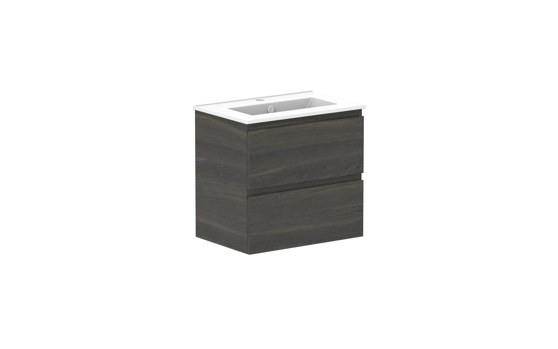 ADP Glacier Ensuite All Drawer Twin Wall Hung Vanity - 600mm / Ceramic Moulded Top / Centre Bowl