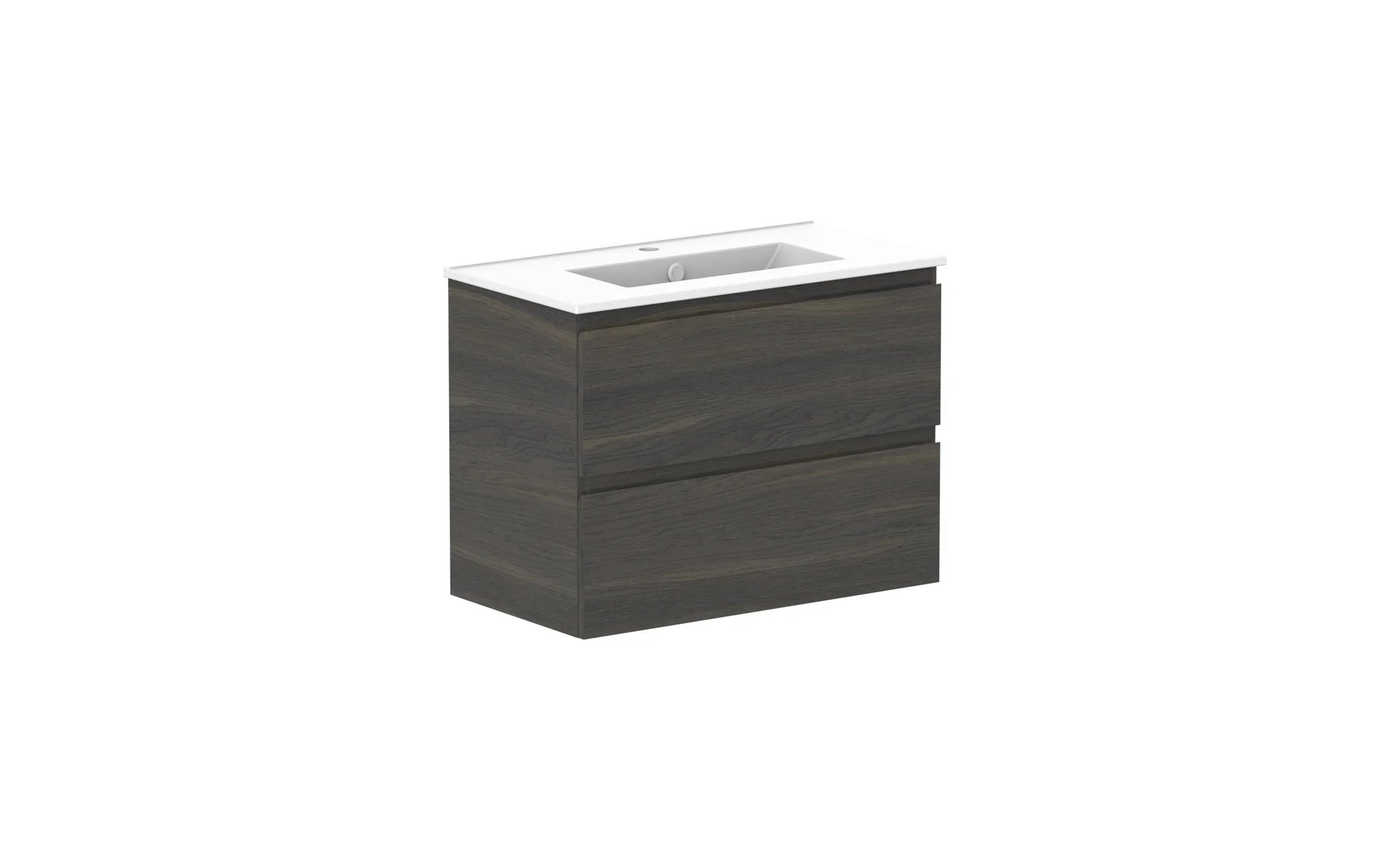 ADP Glacier Ensuite All Drawer Twin Wall Hung Vanity - 750mm / Ceramic Moulded Top / Centre Bowl