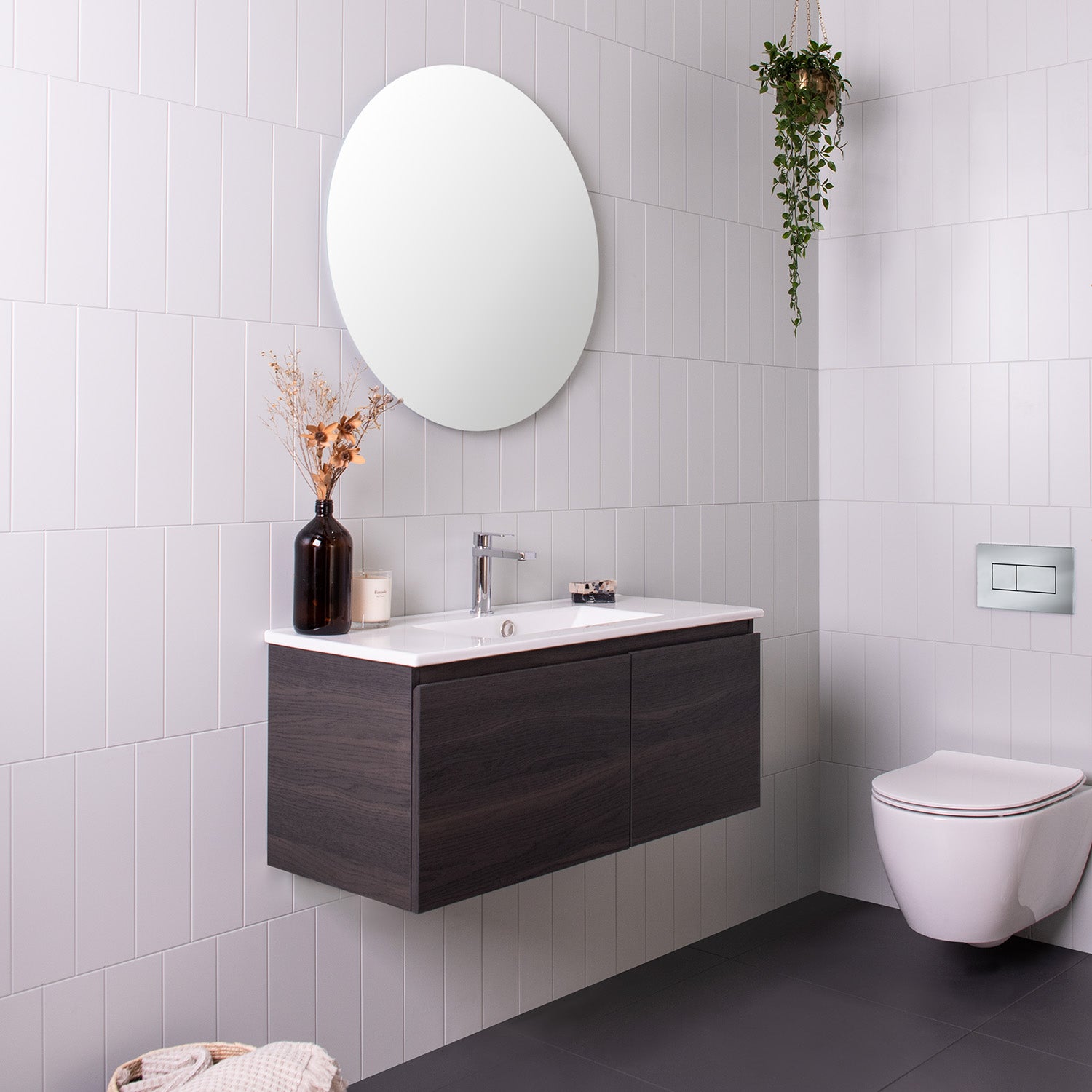 ADP Glacier Lite Ensuite Door & Drawer Slim Wall Hung Vanity