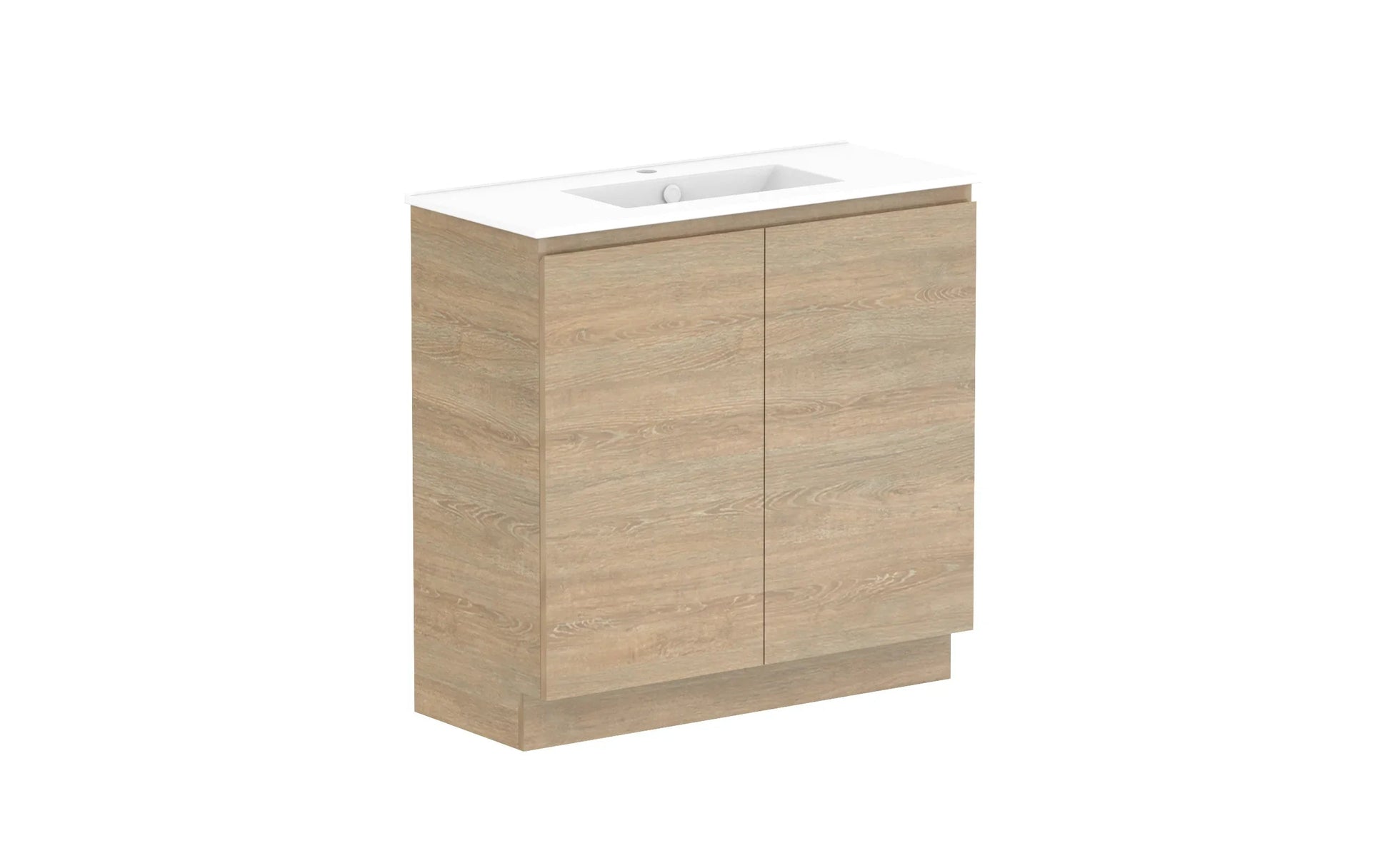 ADP Glacier Ensuite All Door Trio Freestanding Vanity - 900mm / Ceramic Moulded Top / Centre Bowl