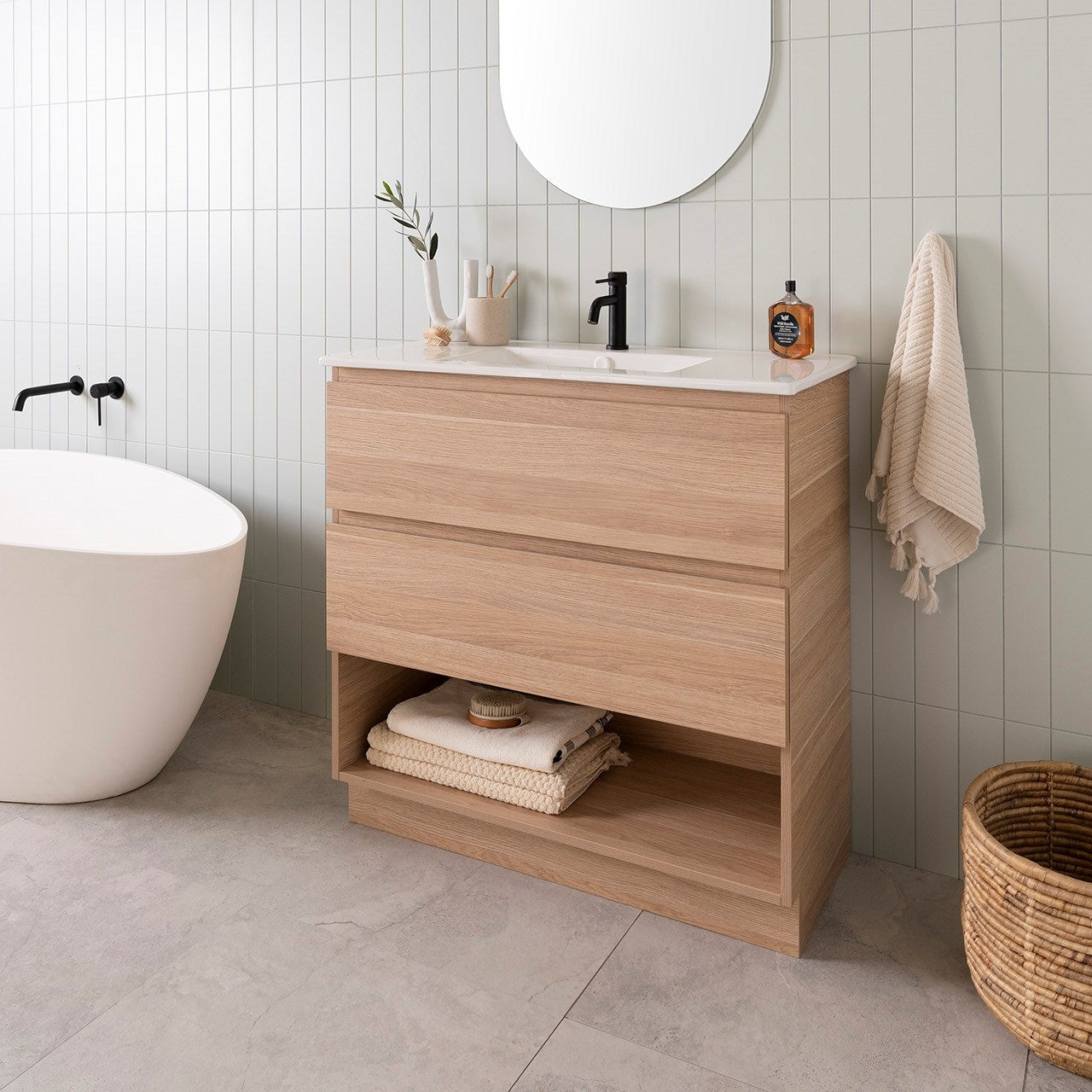 ADP Glacier Shelf Lite Ensuite Trio Freestanding Vanity