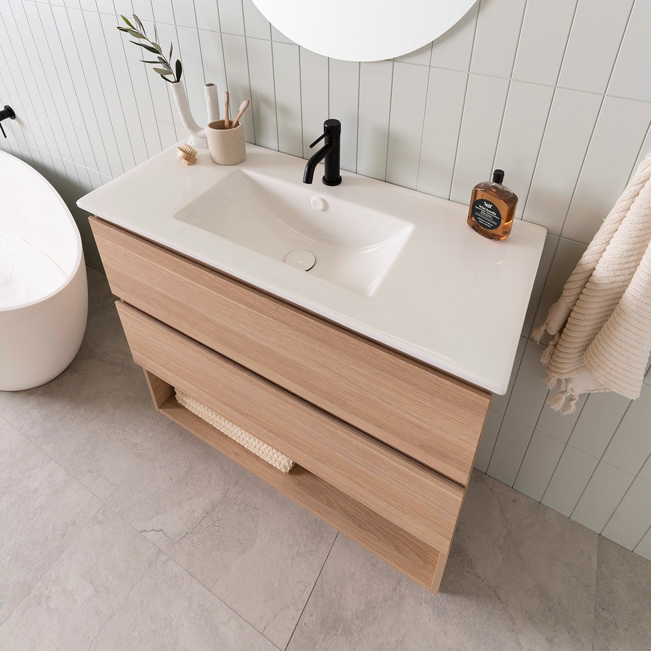 ADP Glacier Shelf Lite Ensuite Trio Freestanding Vanity