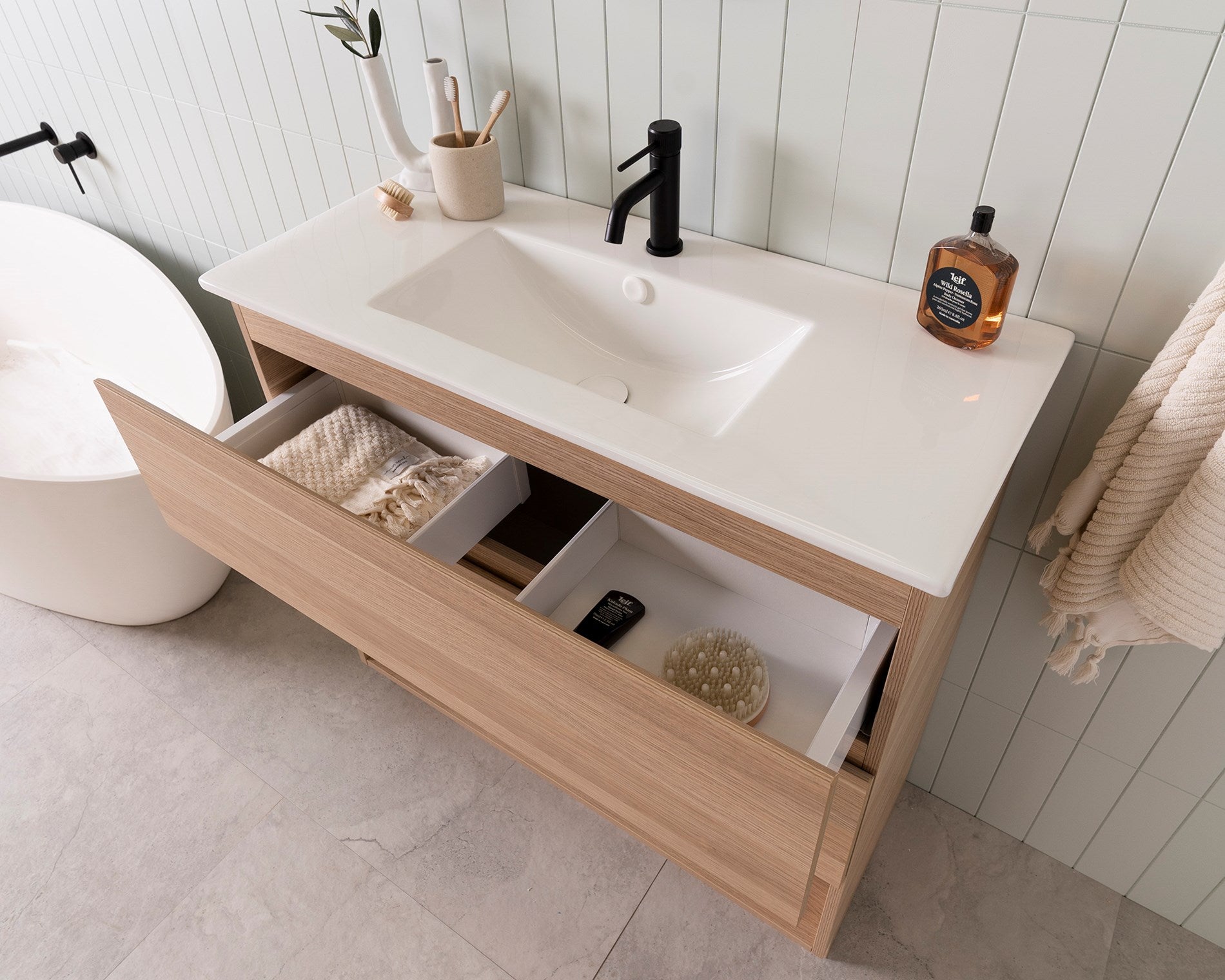 ADP Glacier Shelf Lite Ensuite Trio Freestanding Vanity