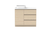 ADP Glacier Hamper Freestanding Vanity - 1050mm / Stone Benchtop / Left Hand Bowl