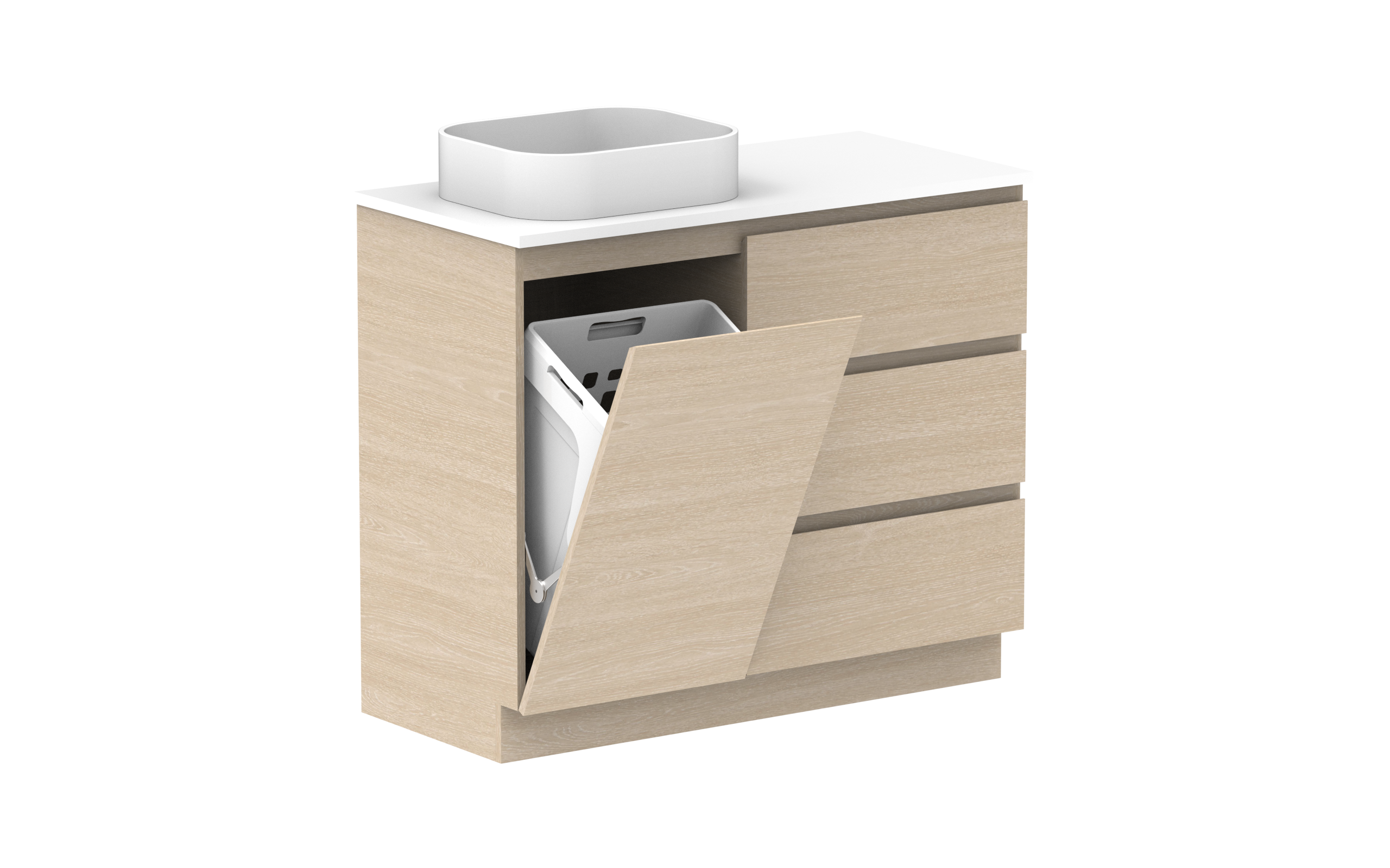 ADP Glacier Lite Hamper Freestanding Vanity