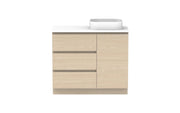 ADP Glacier Hamper Freestanding Vanity - 1050mm / Stone Benchtop / Right Hand Bowl