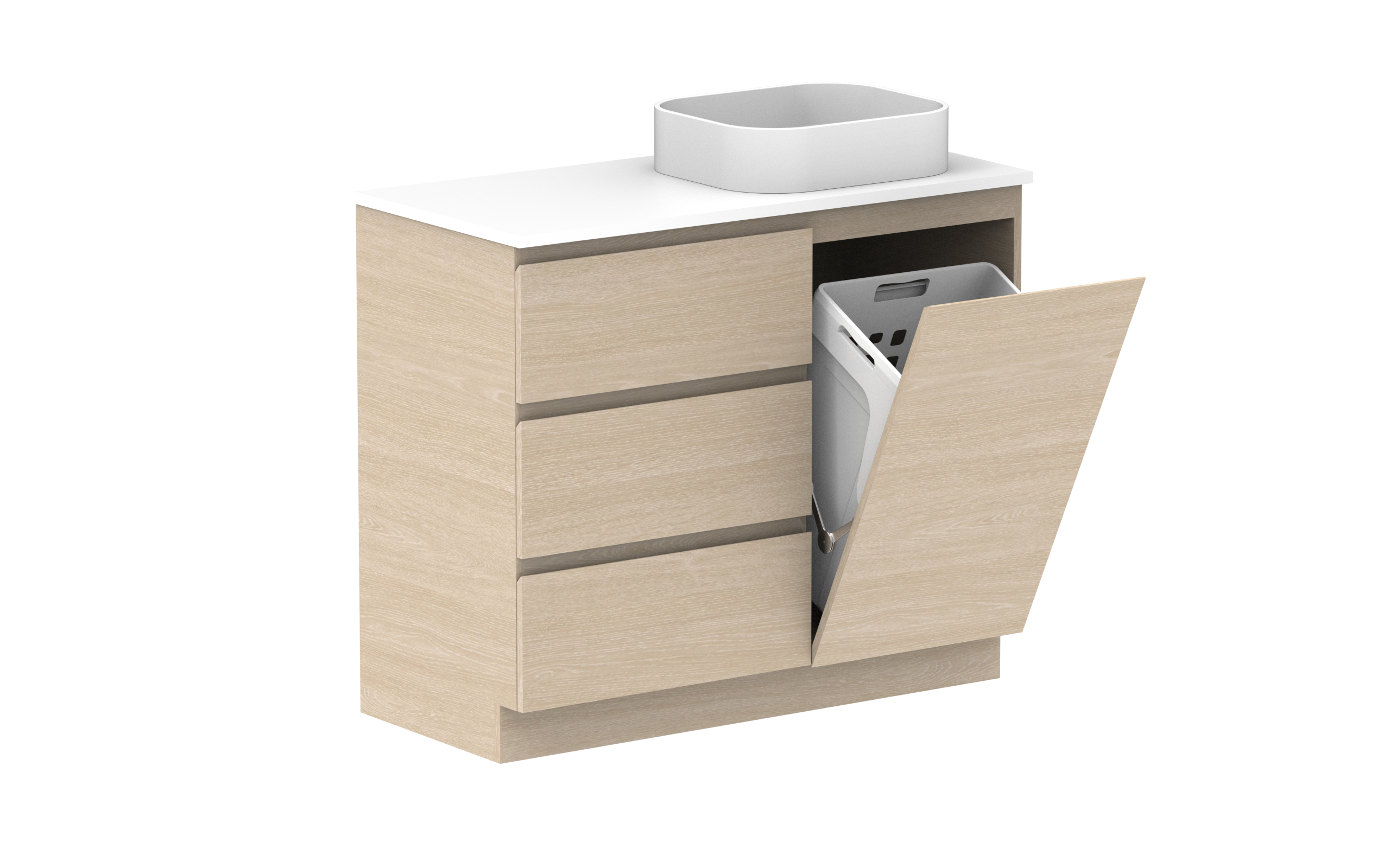 ADP Glacier Lite Hamper Freestanding Vanity