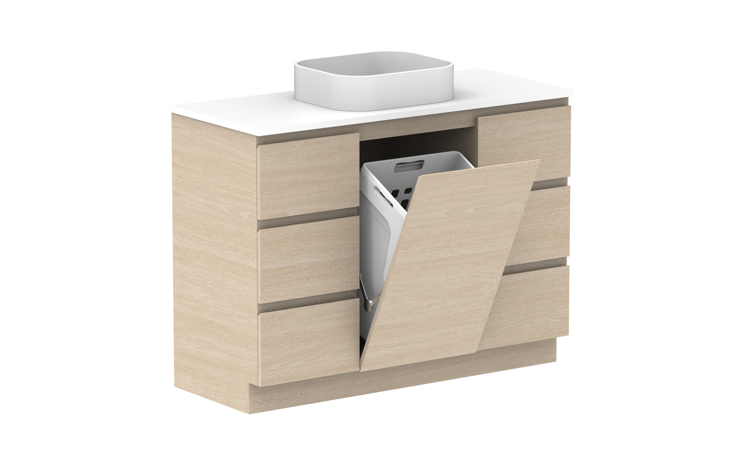 ADP Glacier Lite Hamper Freestanding Vanity