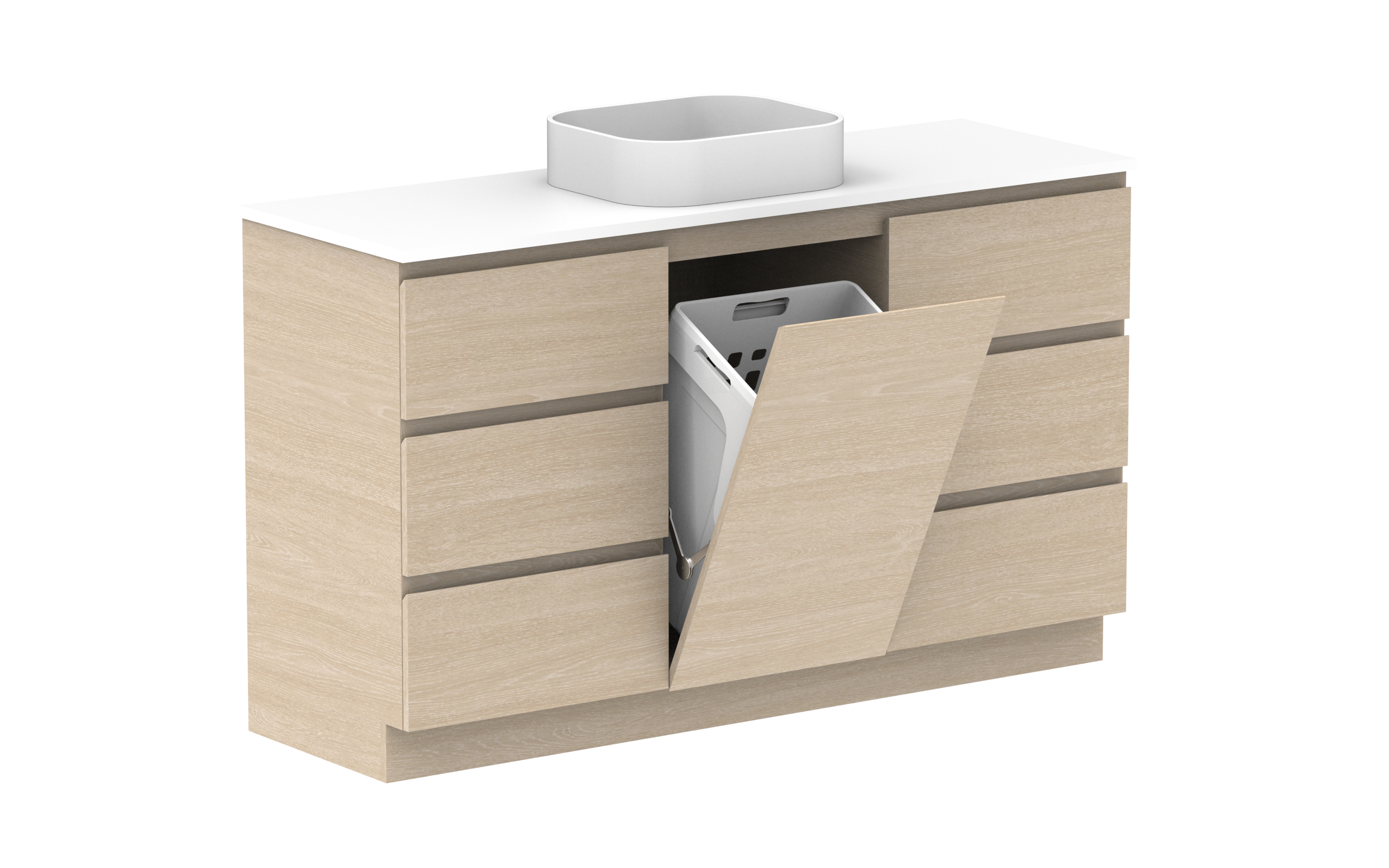 ADP Glacier Lite Hamper Freestanding Vanity