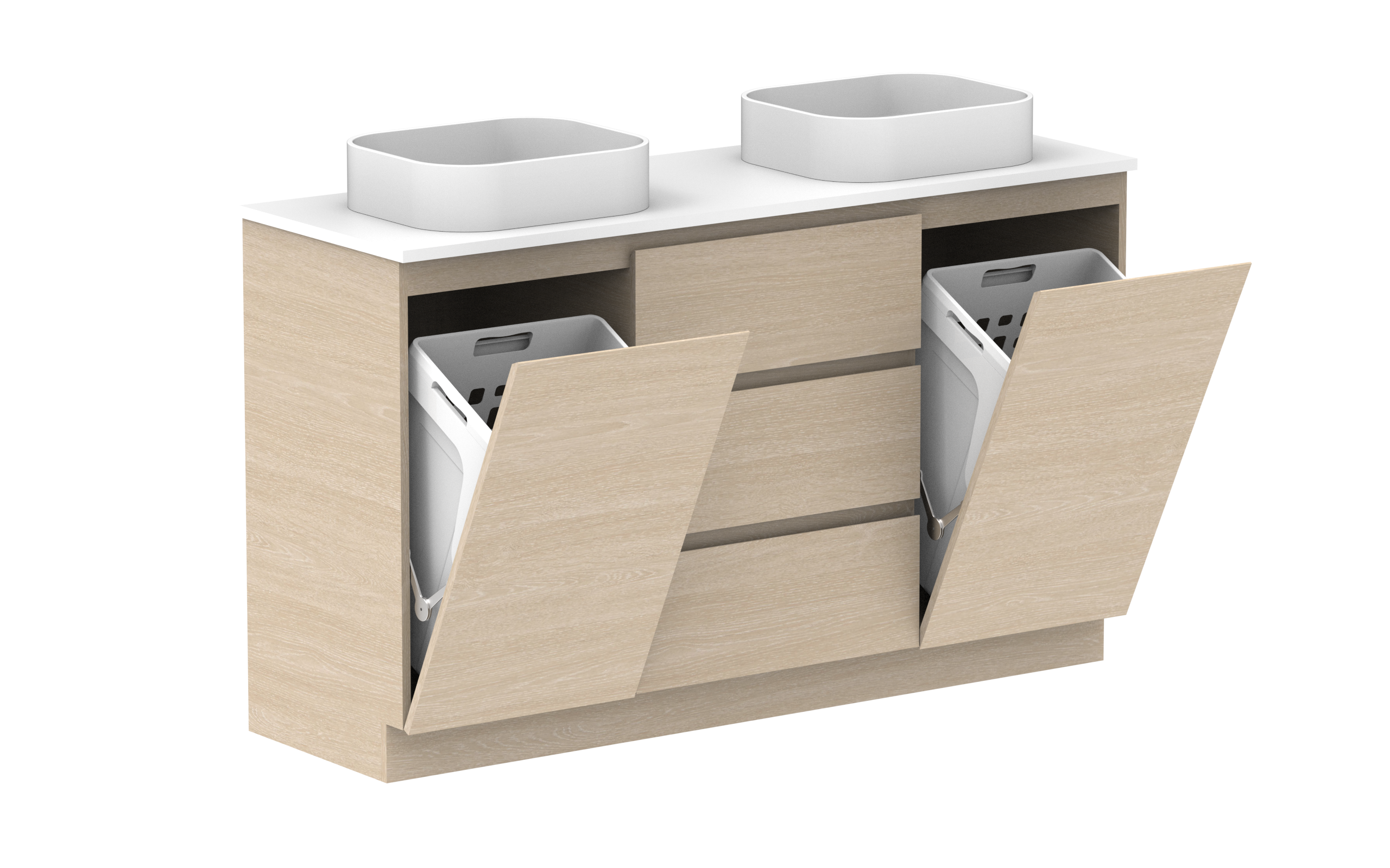 ADP Glacier Lite Hamper Freestanding Vanity