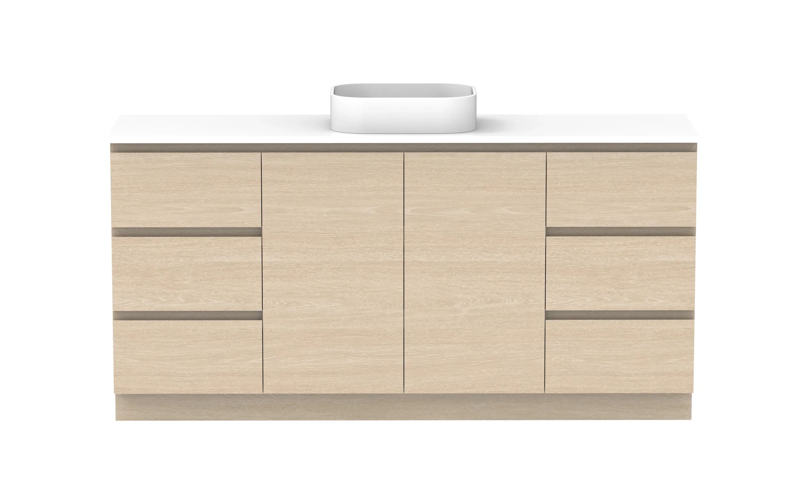 ADP Glacier Lite Hamper Freestanding Vanity - 1800mm / Stone Benchtop