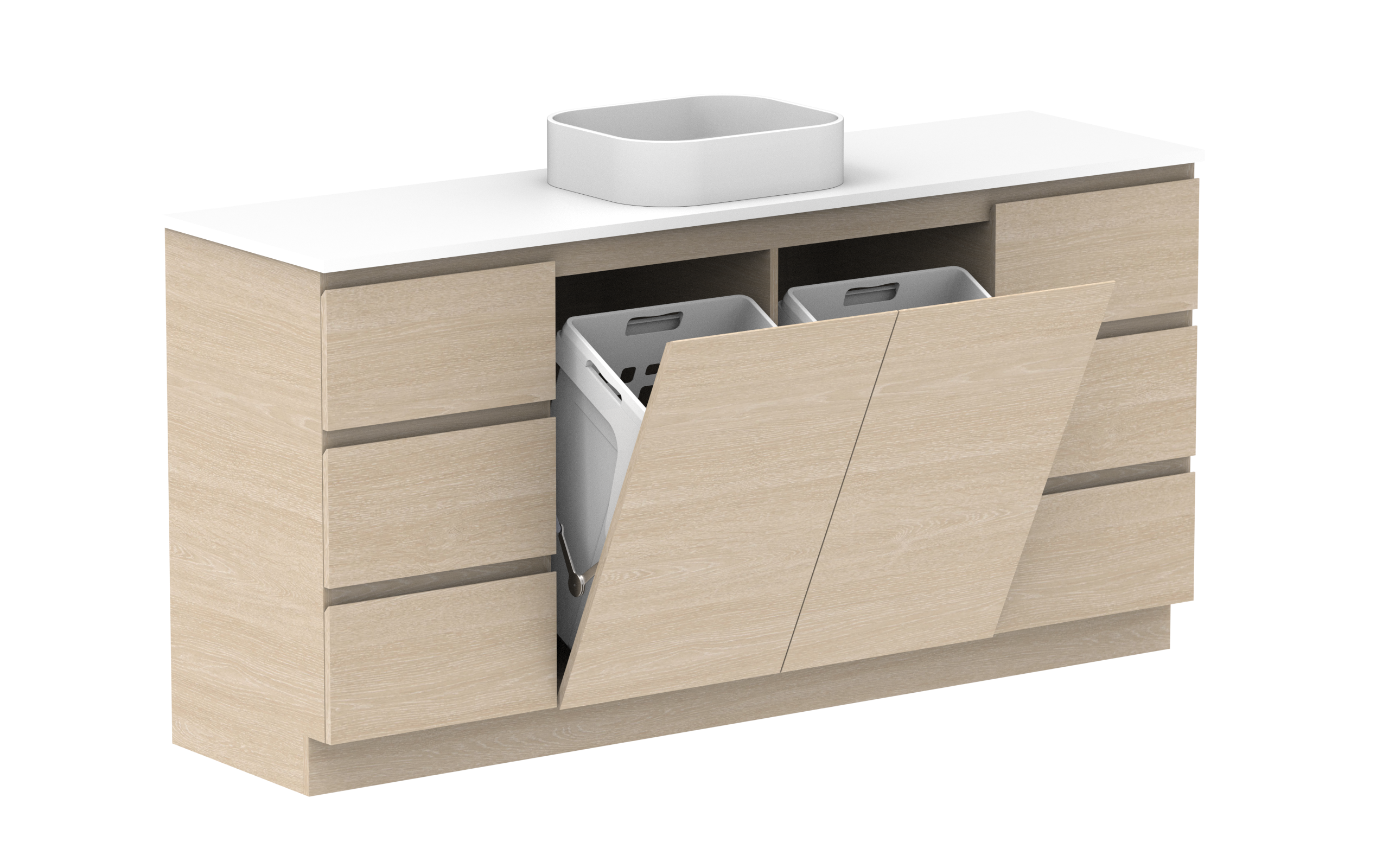 ADP Glacier Lite Hamper Freestanding Vanity