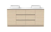 ADP Glacier Hamper Freestanding Vanity - 1800mm / Stone Benchtop / Double Bowl