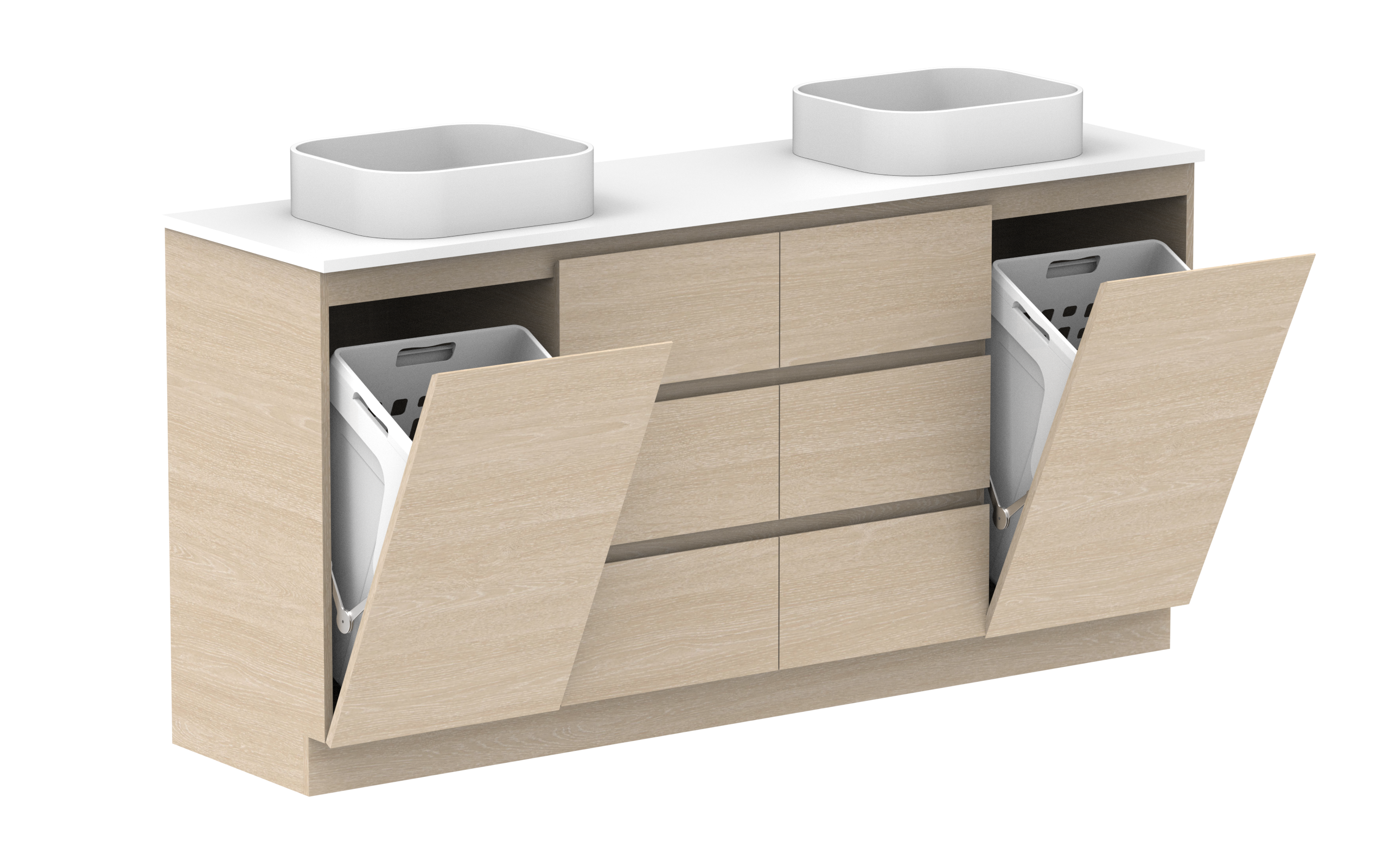 ADP Glacier Lite Hamper Freestanding Vanity