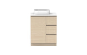 ADP Glacier Hamper Freestanding Vanity - 750mm / Stone Benchtop / Left Hand Bowl