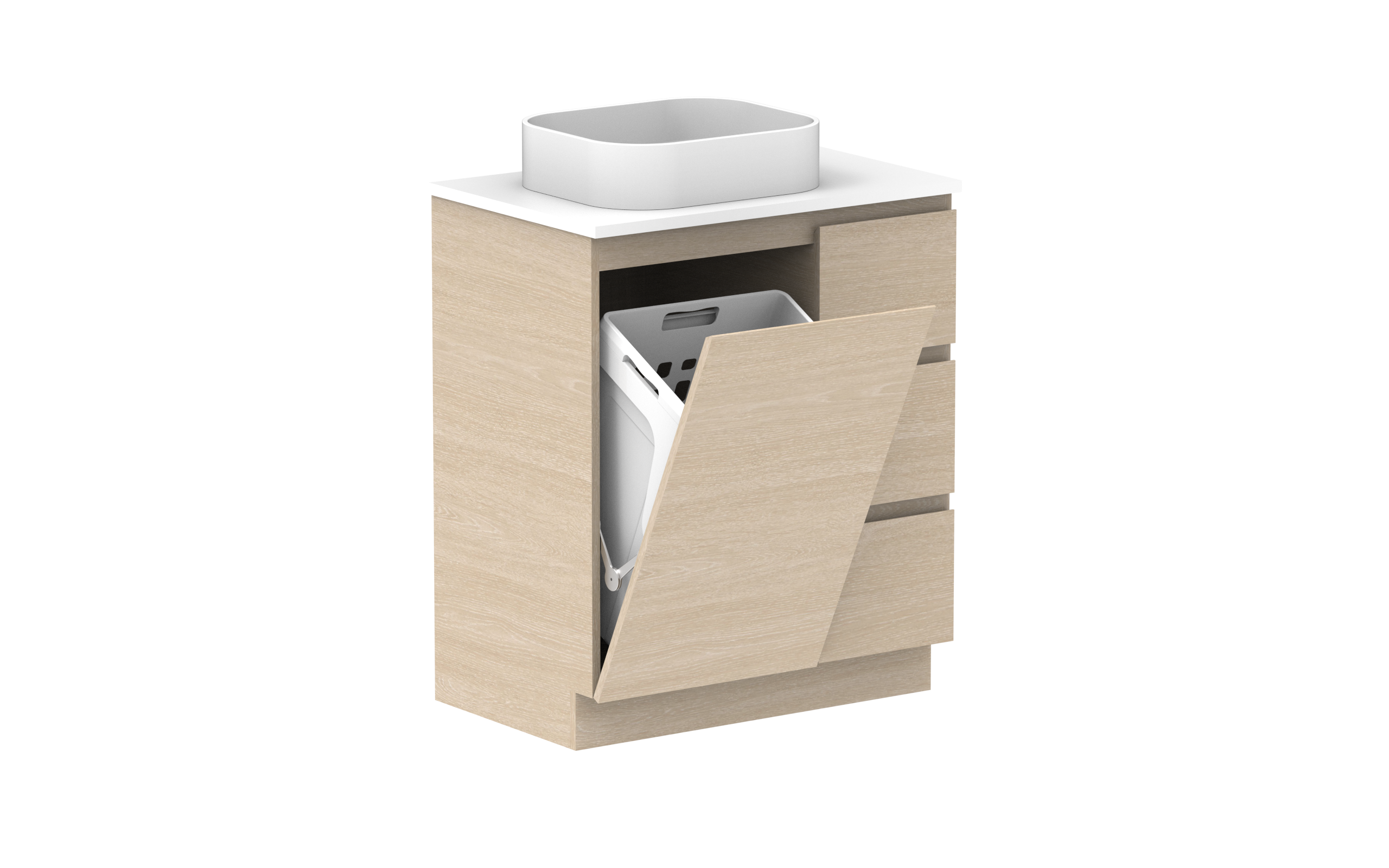 ADP Glacier Lite Hamper Freestanding Vanity