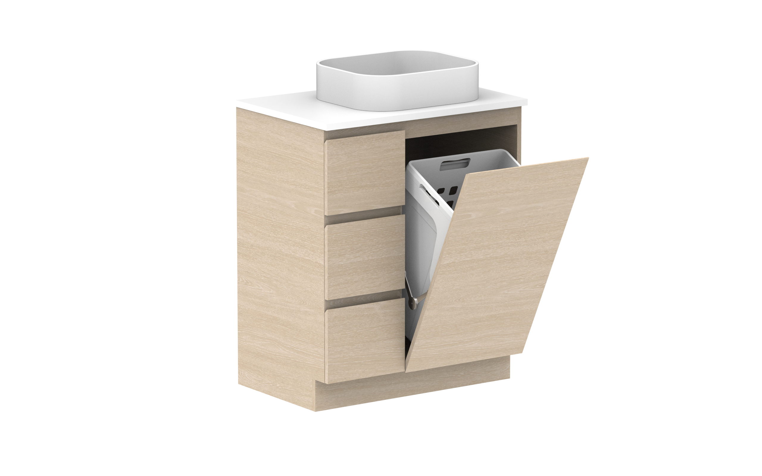 ADP Glacier Lite Hamper Freestanding Vanity