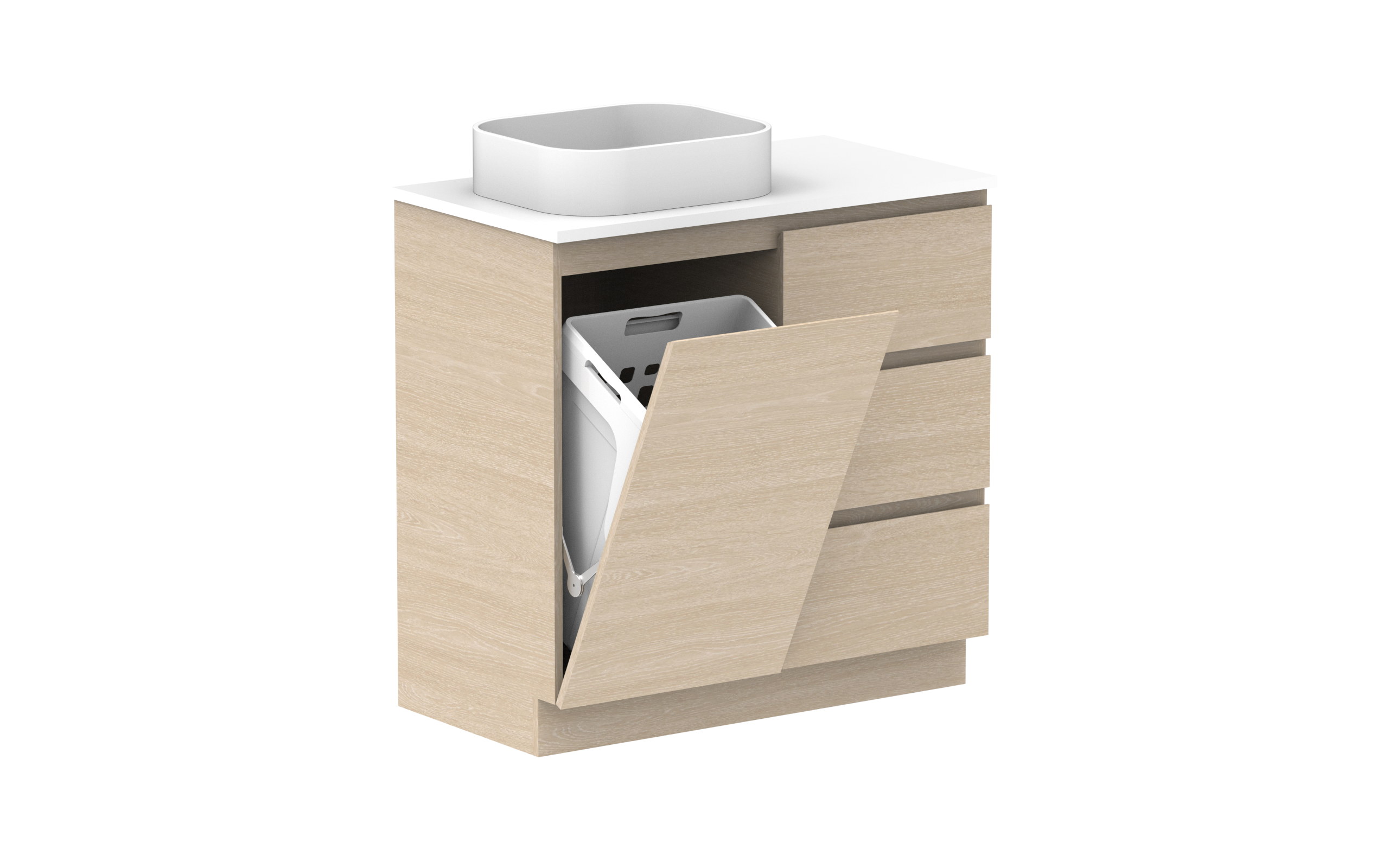 ADP Glacier Lite Hamper Freestanding Vanity