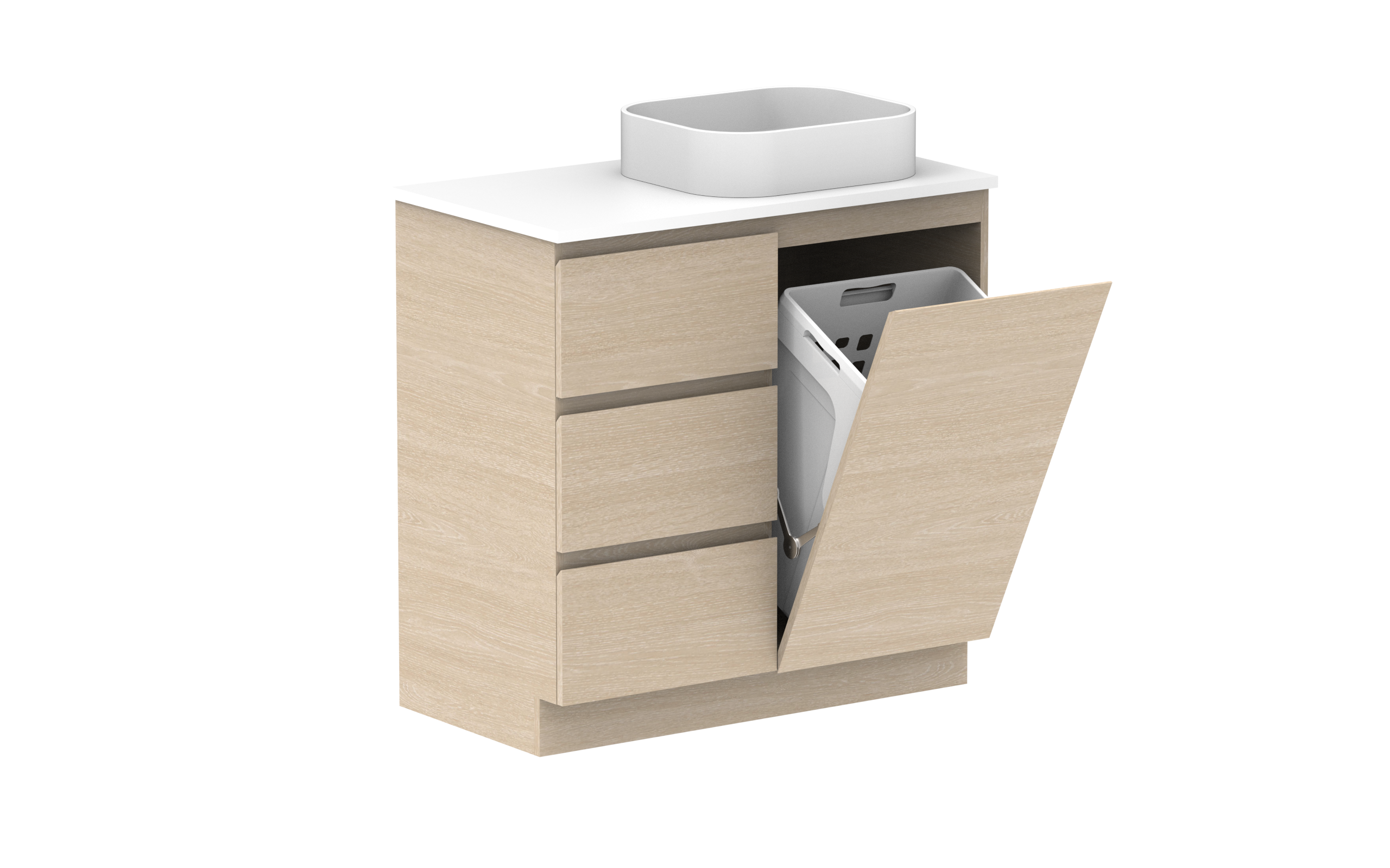 ADP Glacier Lite Hamper Freestanding Vanity