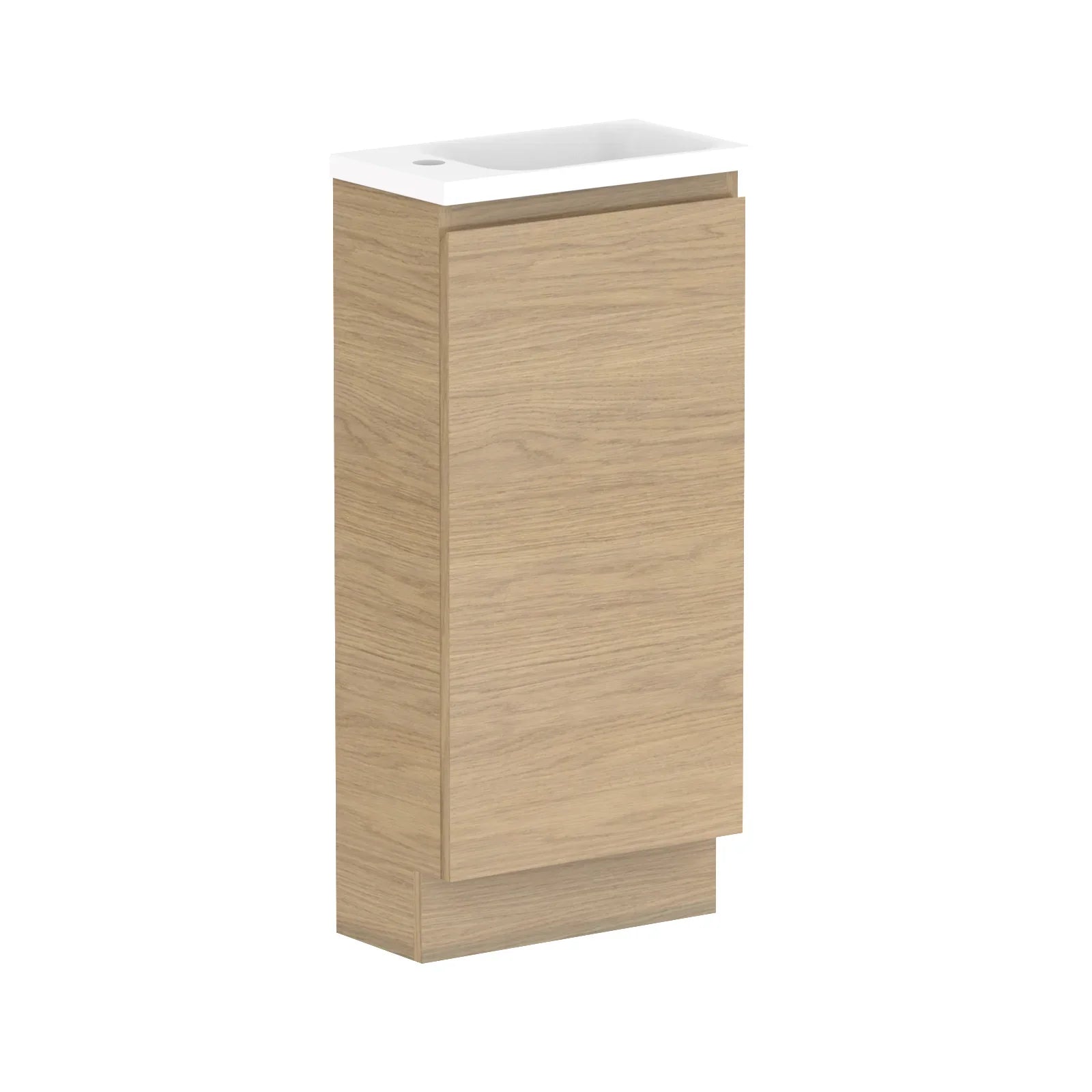 ADP Glacier Mini Small Space Freestanding Vanity - 400mm / Cast Marble Moulded Top / Centre Bowl