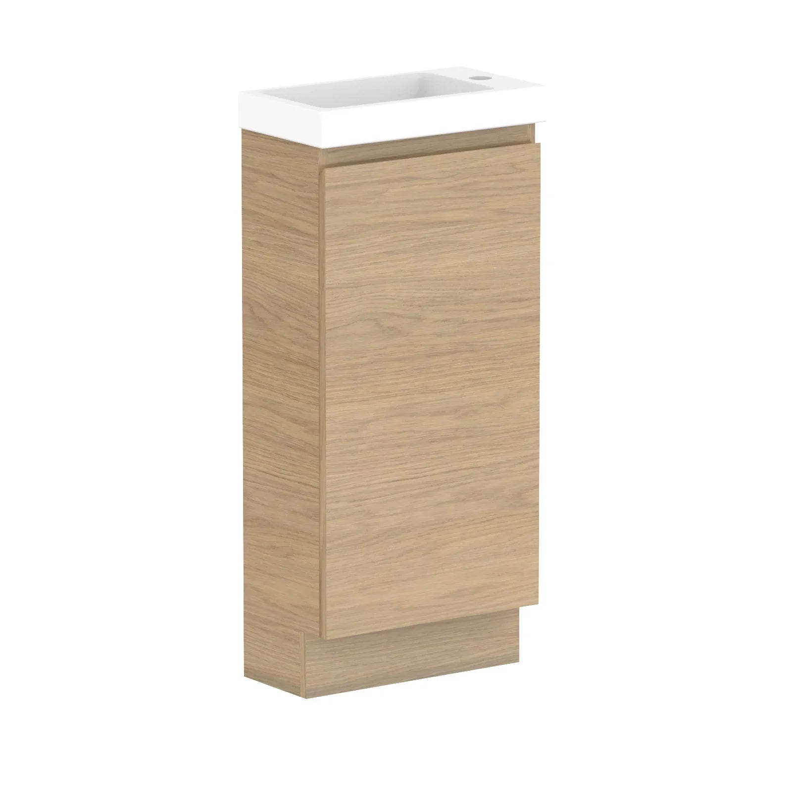 ADP Glacier Mini Small Space Freestanding Vanity - 400mm / Ceramic Moulded Top / Centre Bowl