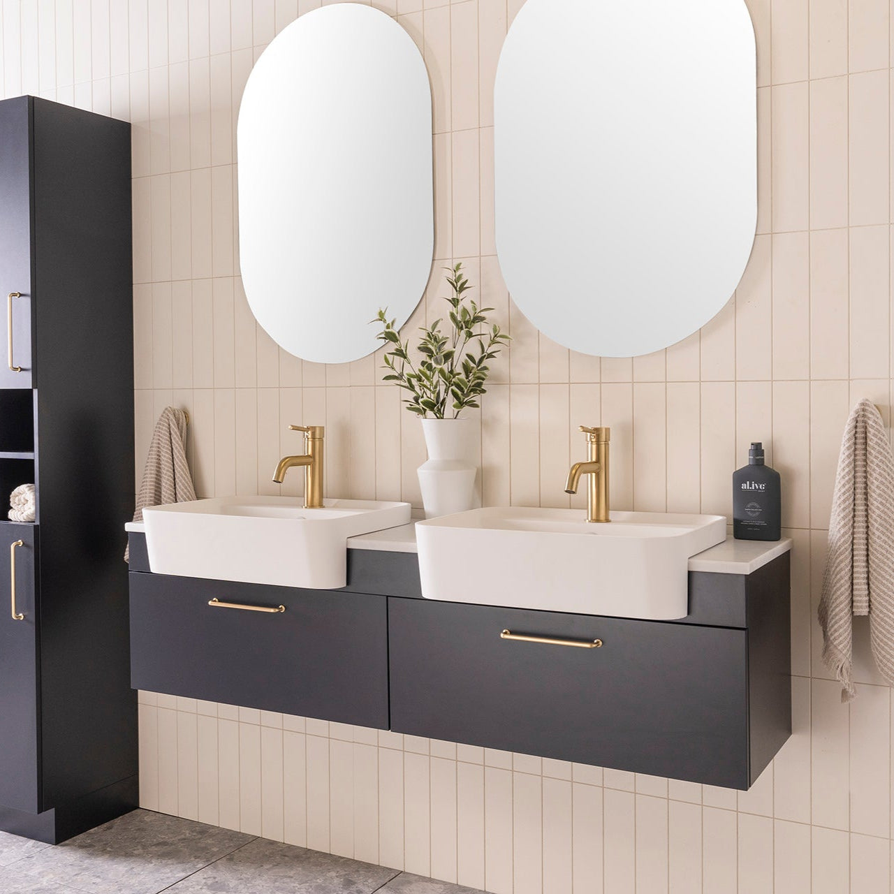 ADP Glacier Lite Semi-Recessed All Drawer Slim Wall Hung Vanity