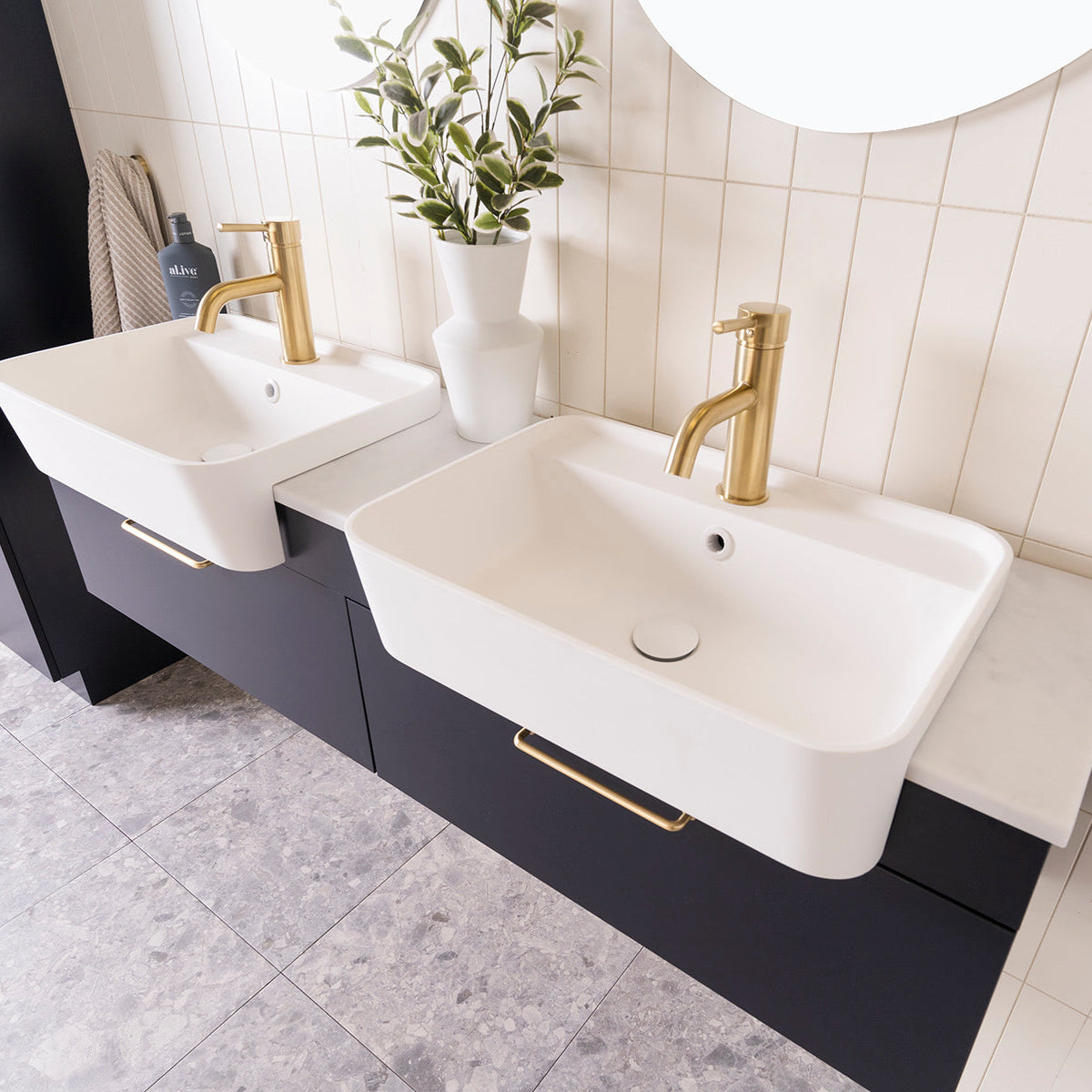 ADP Glacier Lite Semi-Recessed All Drawer Slim Wall Hung Vanity