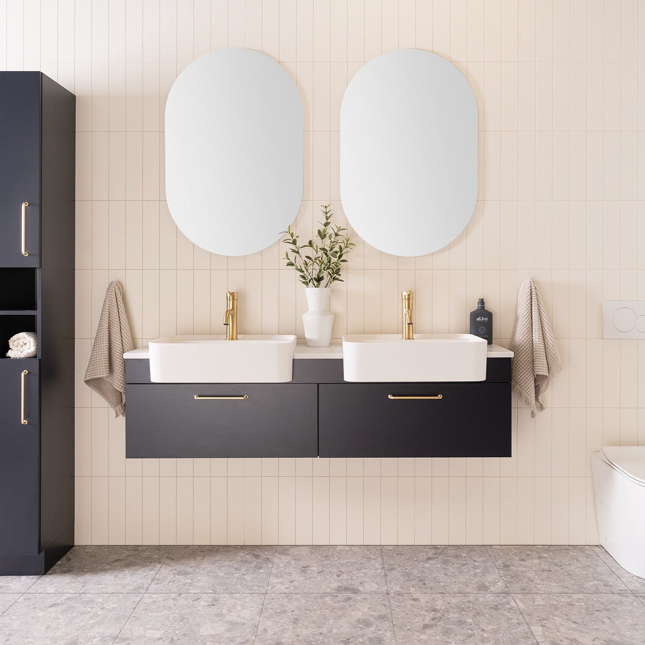 ADP Glacier Lite Semi-Recessed All Drawer Slim Wall Hung Vanity