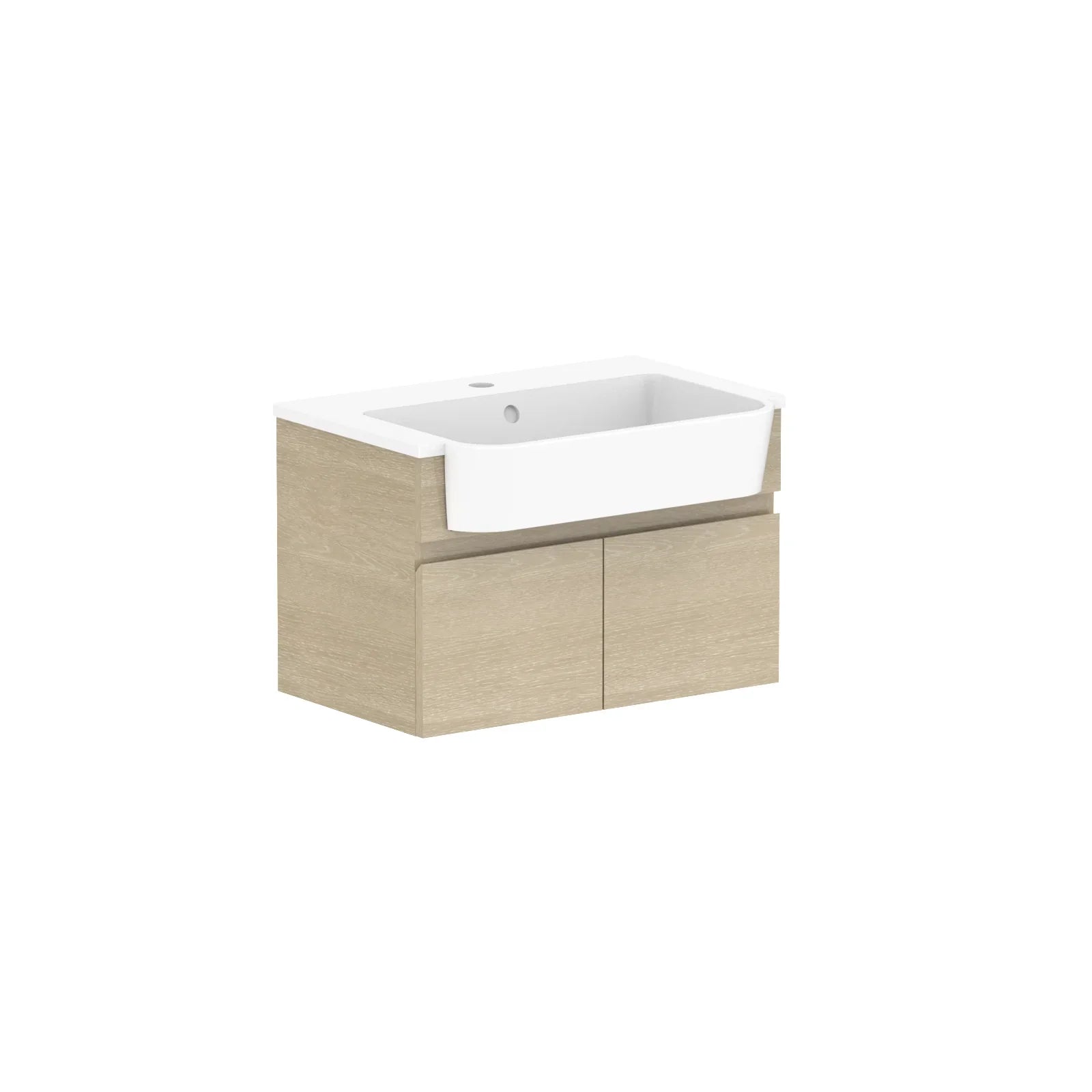 ADP Glacier Lite Semi-Recessed All Door Slim Wall Hung Vanity - 1200mm / Cast Marble Moulded Top