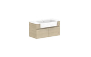 ADP Glacier Semi-Recessed All Door Slim Wall Hung Vanity - 750mm / Cast Marble Moulded Top / Centre Bowl