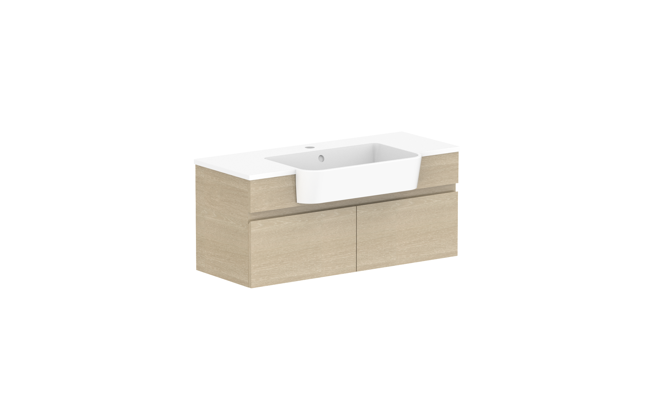 ADP Glacier Lite Semi-Recessed All Door Slim Wall Hung Vanity