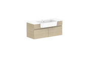 ADP Glacier Semi-Recessed All Door Slim Wall Hung Vanity - 900mm / Cast Marble Moulded Top / Centre Bowl
