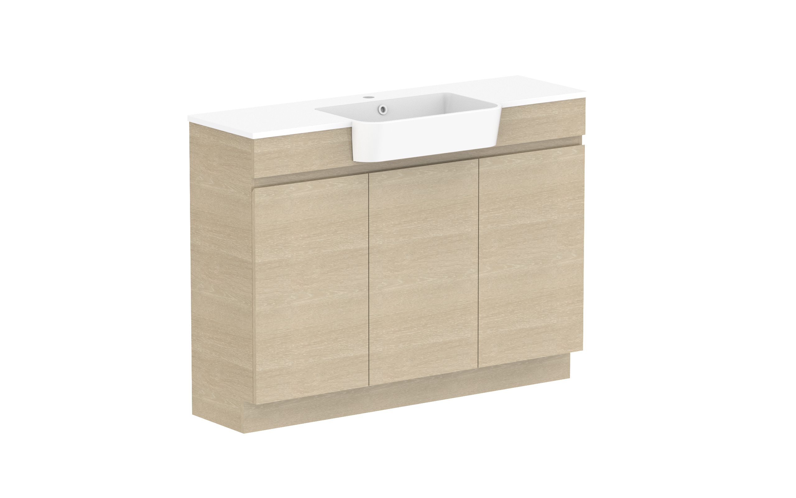 ADP Glacier Lite Semi-Recessed All Door Trio Freestanding Vanity