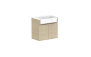 ADP Glacier Semi-Recessed All Door Twin Wall Hung Vanity - 600mm / Cast Marble Moulded Top / Centre Bowl