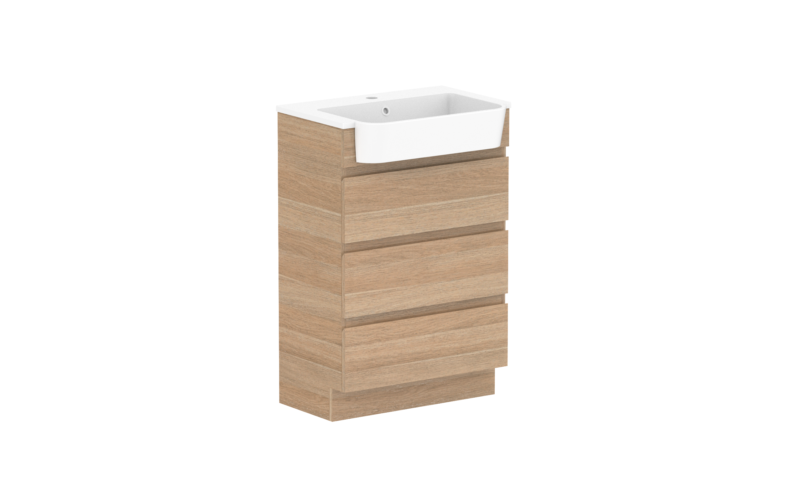 ADP Glacier Lite Semi-Recessed All Drawer Trio Freestanding