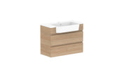 ADP Glacier Semi-Recessed All Drawer Twin Wall Hung Vanity - 750mm / Cast Marble Moulded Top / Centre Bowl