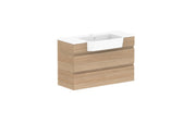 ADP Glacier Semi-Recessed All Drawer Twin Wall Hung Vanity - 900mm / Cast Marble Moulded Top / Centre Bowl