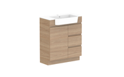 ADP Glacier Lite Semi-Recessed Door & Drawer Trio Freestanding Vanity