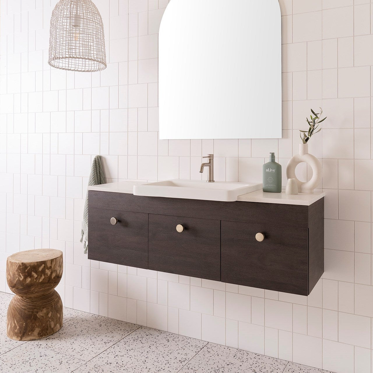 ADP Glacier Lite Semi-Recessed Door & Drawer Slim Wall Hung Vanity