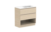 ADP Glacier Shelf Trio Freestanding Vanity - 900mm / Ceramic Moulded Top / Right Hand Bowl