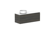 ADP Glacier Ensuite All Drawer Slim Wall Hung Vanity - 1050mm / Benchtop / Left Hand Bowl