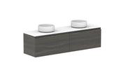 ADP Glacier Ensuite All Drawer Slim Wall Hung Vanity - 1500mm / Benchtop / Double Bowl