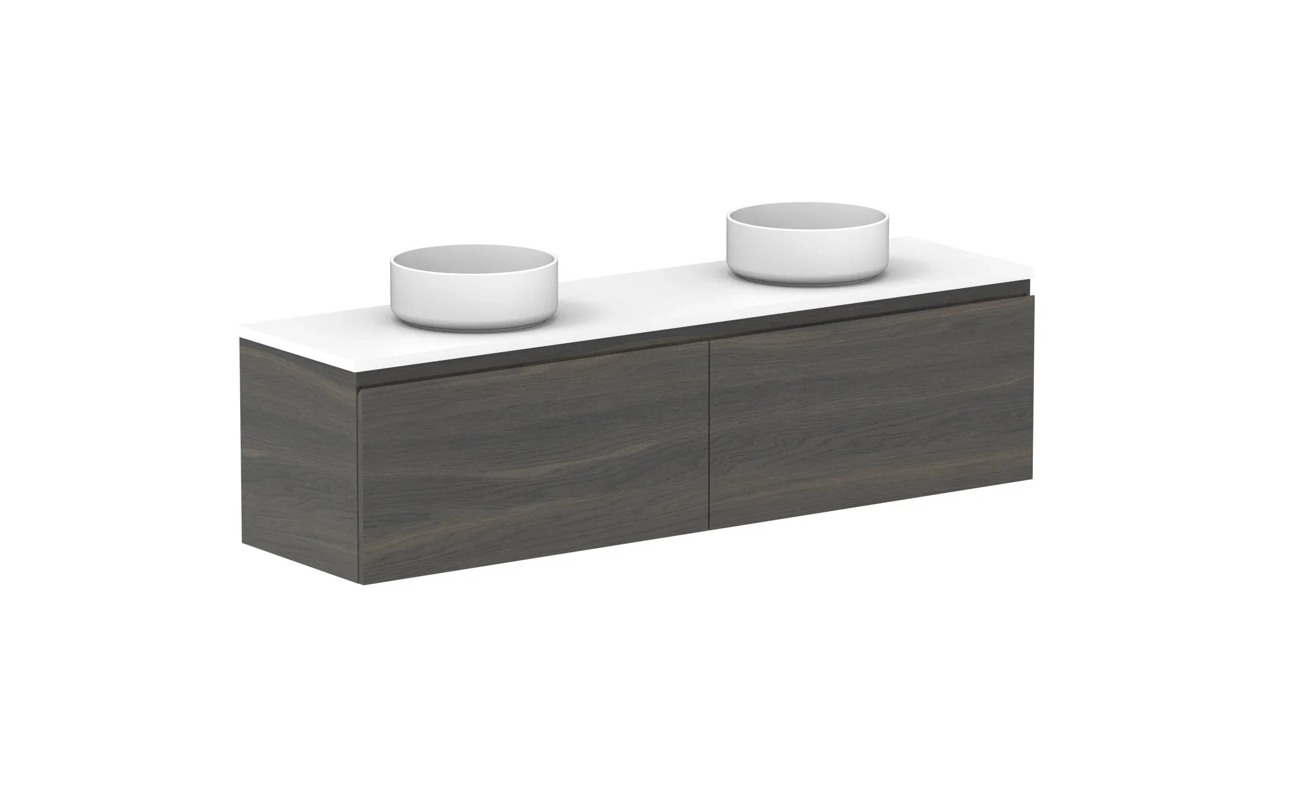 ADP Glacier Ensuite All Drawer Slim Wall Hung Vanity - 1500mm / Benchtop / Double Bowl
