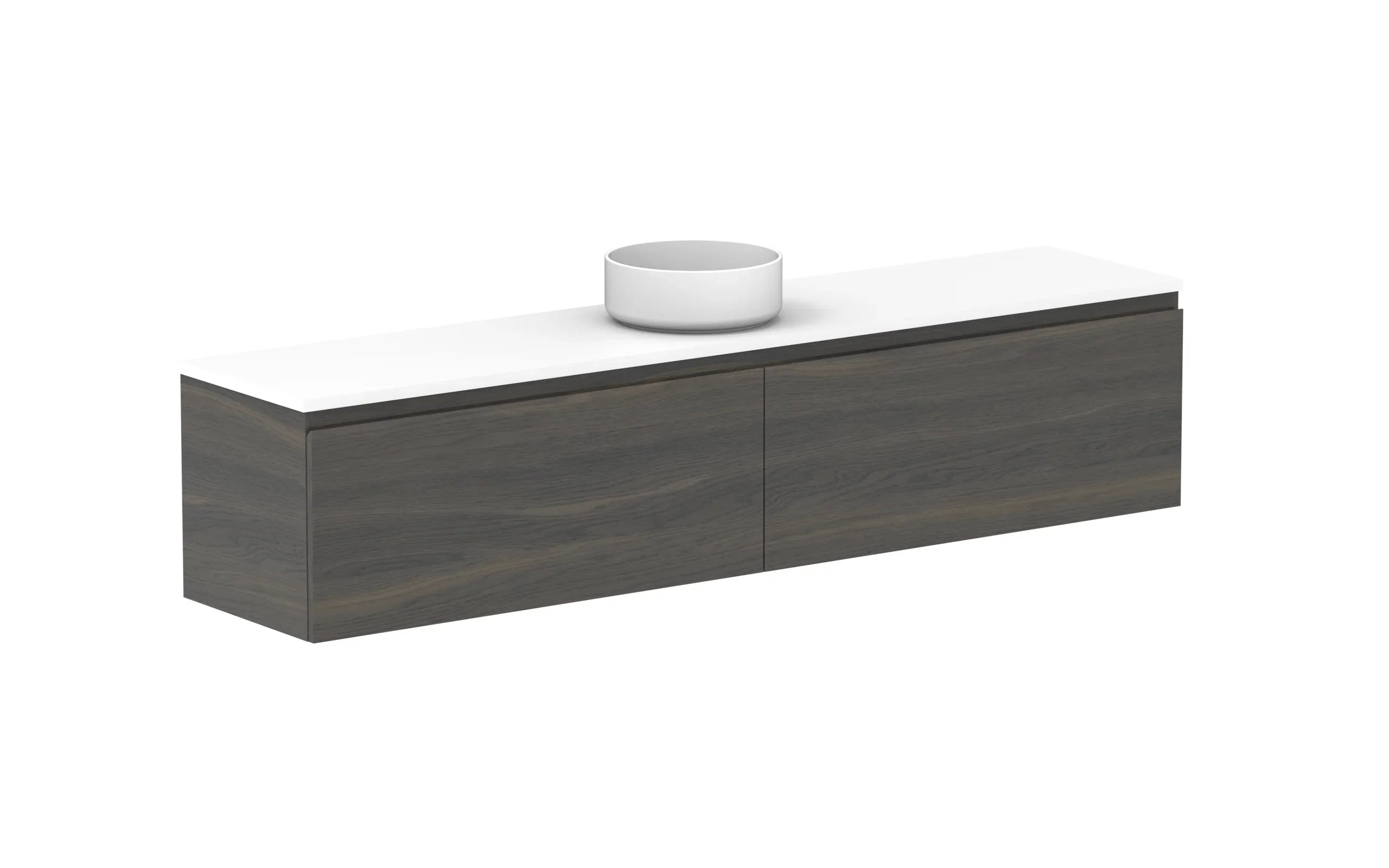 ADP Glacier Ensuite All Drawer Slim Wall Hung Vanity - 1800mm / Benchtop / Centre Bowl