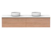 ADP Glacier All Drawer Slim Wall Hung Vanity - 1800mm / Stone Benchtop / Double Bowl