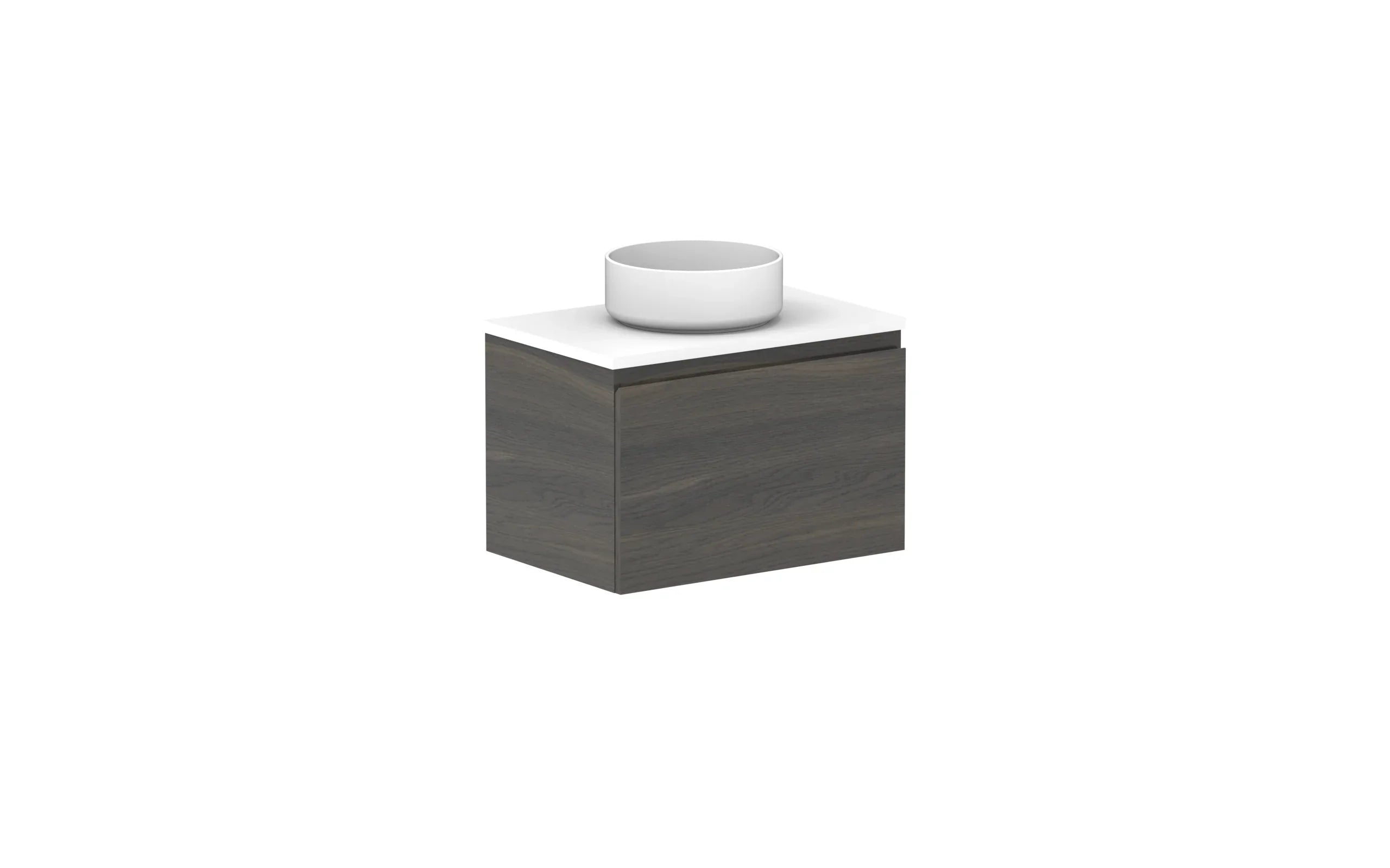 ADP Glacier Ensuite All Drawer Slim Wall Hung Vanity - 600mm / Benchtop / Centre Bowl
