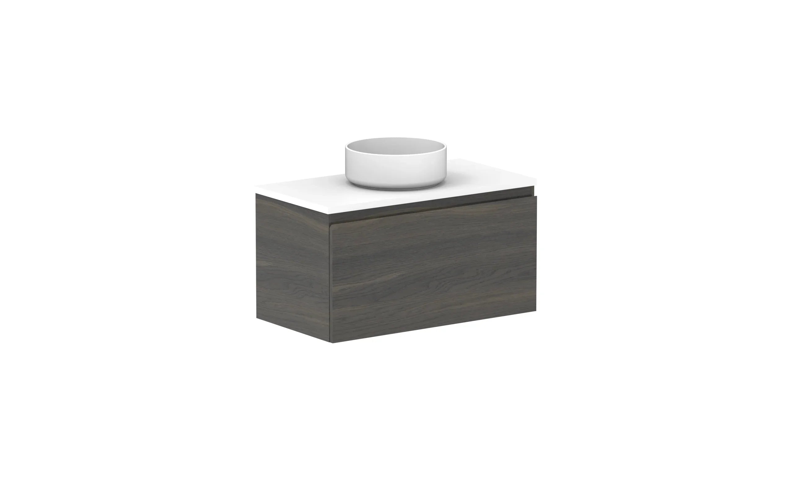 ADP Glacier Ensuite All Drawer Slim Wall Hung Vanity - 750mm / Benchtop / Centre Bowl